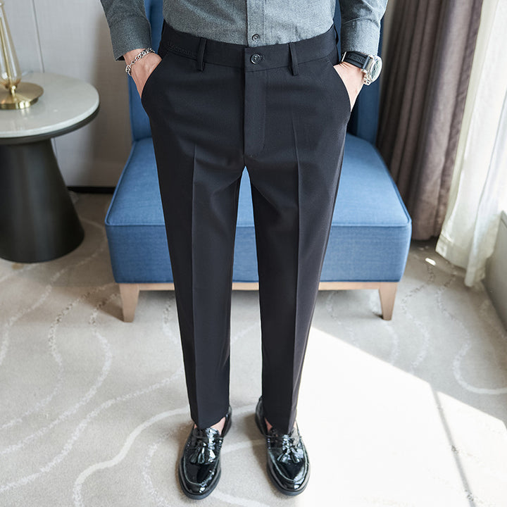 Elegant suit trousers for men, slim fit and fine striped pattern Lune London
