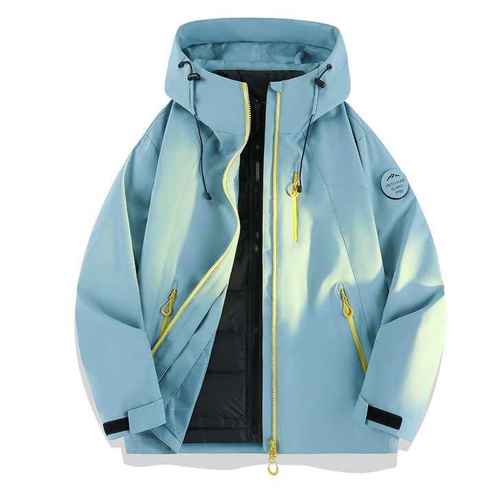 Women Lightweight Waterproof Hooded Jacket with Teddy Charm and Concealed Zipper Pockets Amarae