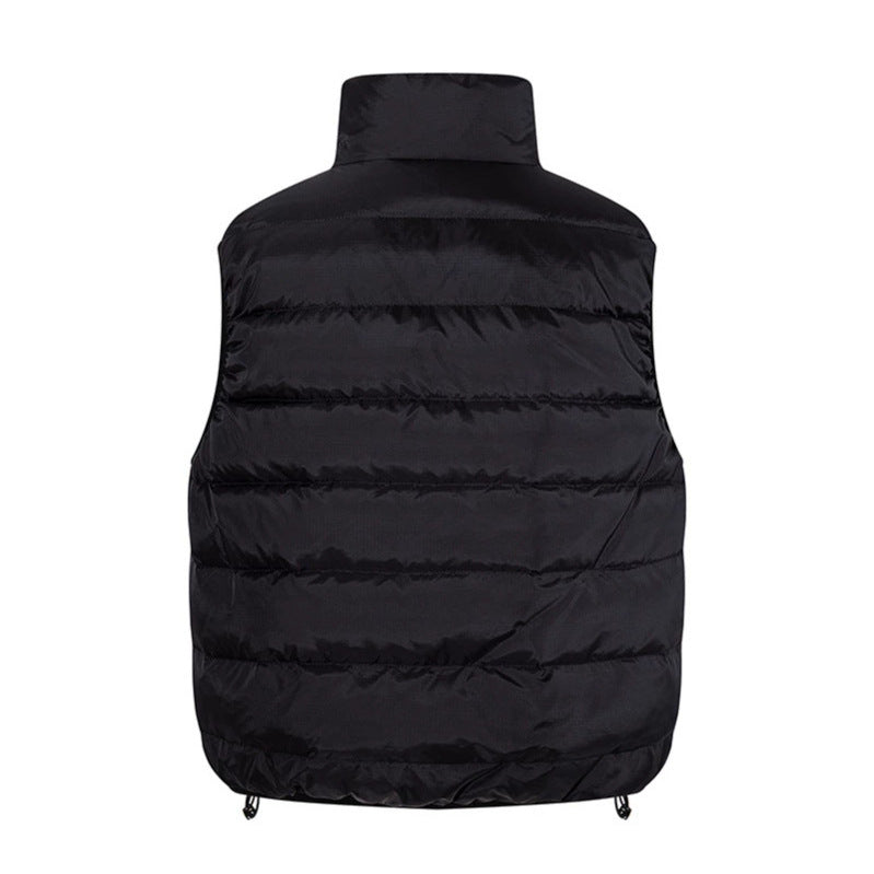 Women's quilted vest with high stand-up collar, heat-insulating padding, and adjustable hem Amarae