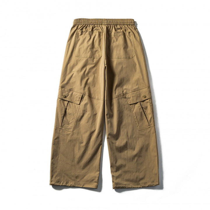 Men's Loose Cargo Pants with Elastic Waistband, Drawstring and Functional Side Pockets Amarae