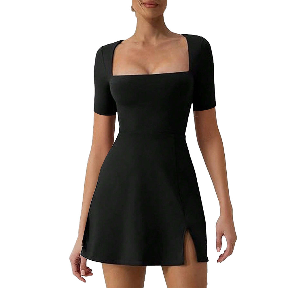 Robe d'été surdimensionnée pour femme avec encolure carrée et fentes latérales Chic & Stil