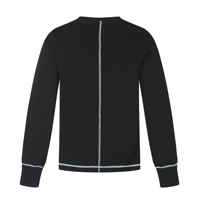 Men's Long Sleeve Sweatshirt with Crew Neck and Sporty Number Print Amarae