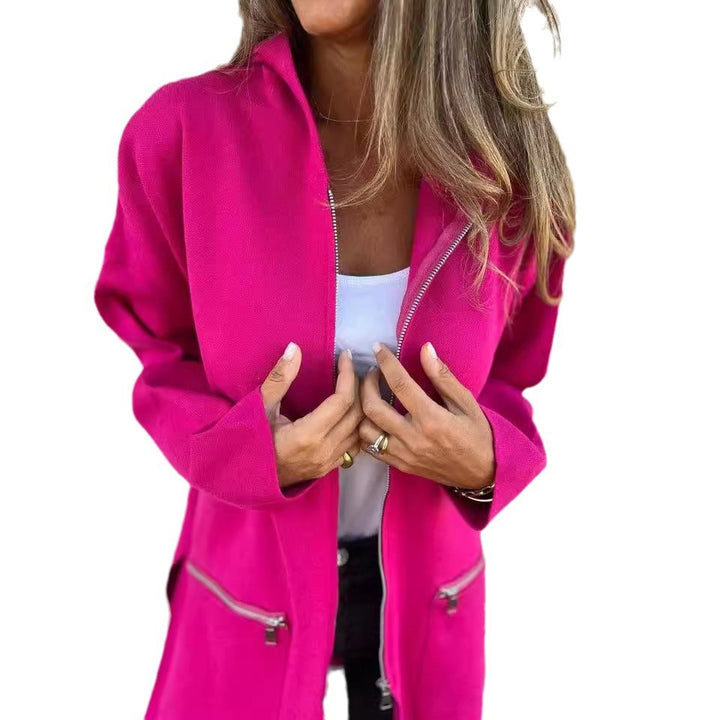 Long coat for women with modern zip details and a relaxed fit Lune London