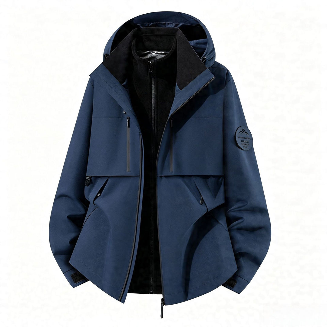 Men's three-layer softshell outdoor jacket with removable fleece lining and hood Amarae