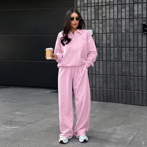 Tenue décontractée pour femmes en sweat avec coupe ample et col polo Amarae
