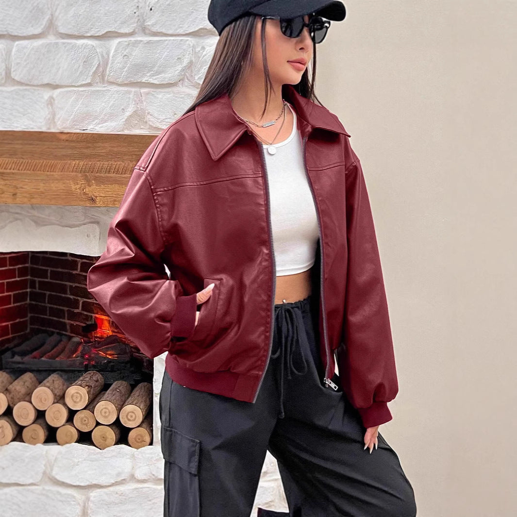 Trendy oversized jacket for women with voluminous sleeves and zip Lune London