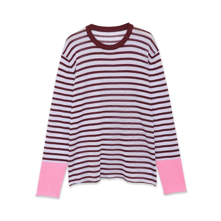 Women’s fine knit long sleeve with maritime stripes and contrasting sleeves Amarae