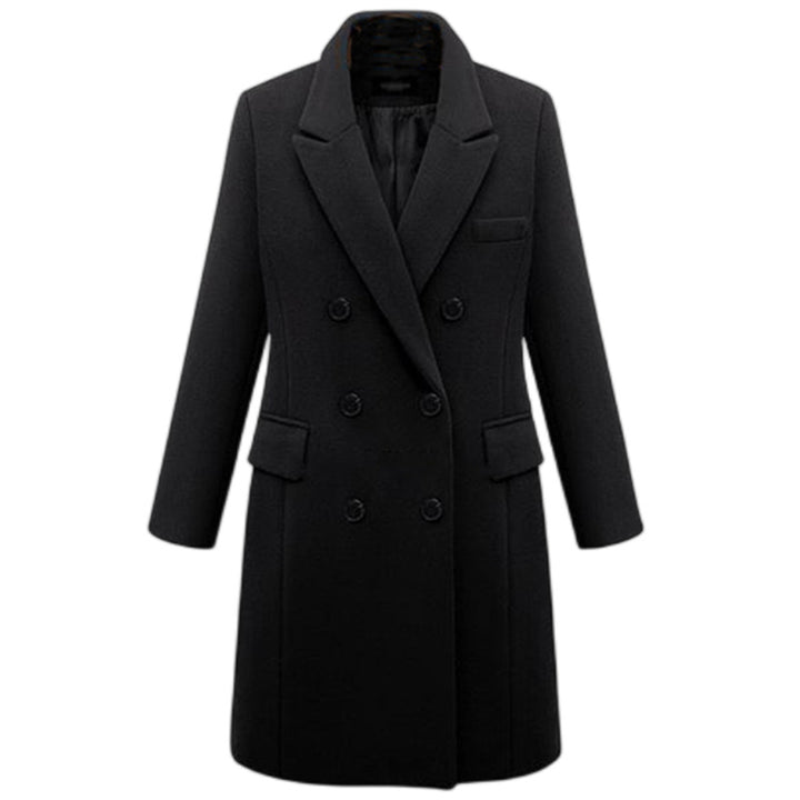 Elegant wool coat for women with double-breasted buttons and pockets Amarae