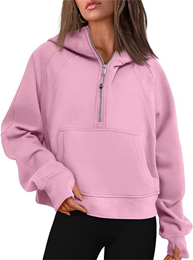 Ladies Oversized Hoodie with practical kangaroo pocket and zipper Lune London