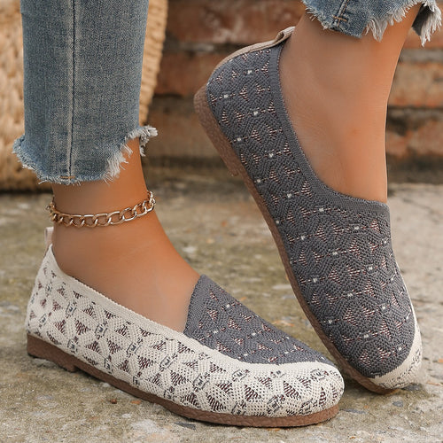 Ladies Slip-On Breathable Shoes with Fashionable Knit Design Amarae