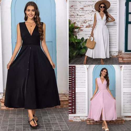 Elegant Woman Maxi Flared Dress Amarae