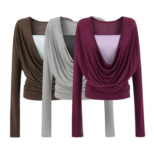 Casual long sleeve shirt for women with a refined draped design Amarae