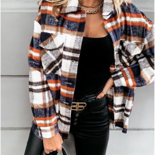 Women Plaid Flannel Jacket Amarae