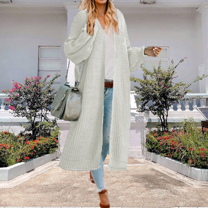 Women’s knit coat with open design and voluminous sleeves Lune London