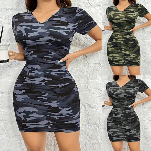 Chic and Stylish Camouflage Bodycon Dress for Women