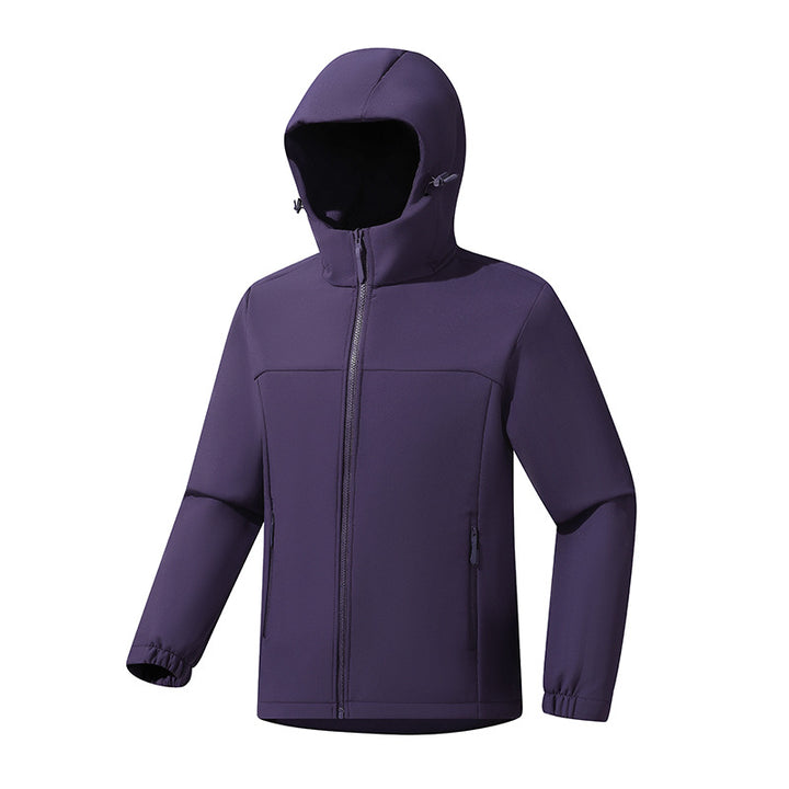 Men's Lightweight Softshell Jacket with Hood, wind and water-resistant surface and zippered pockets Amarae