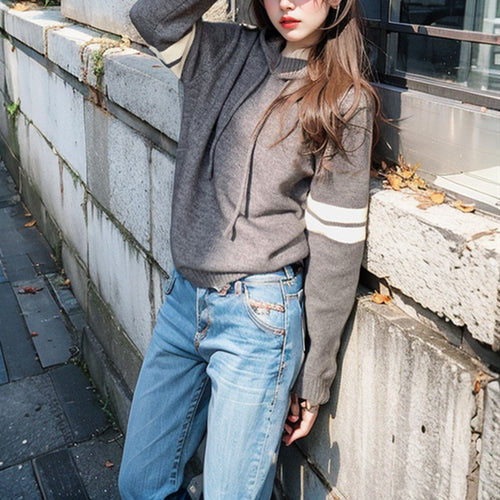 Sweat à capuche élégant pour femmes avec des rayures subtiles Chic & Stil