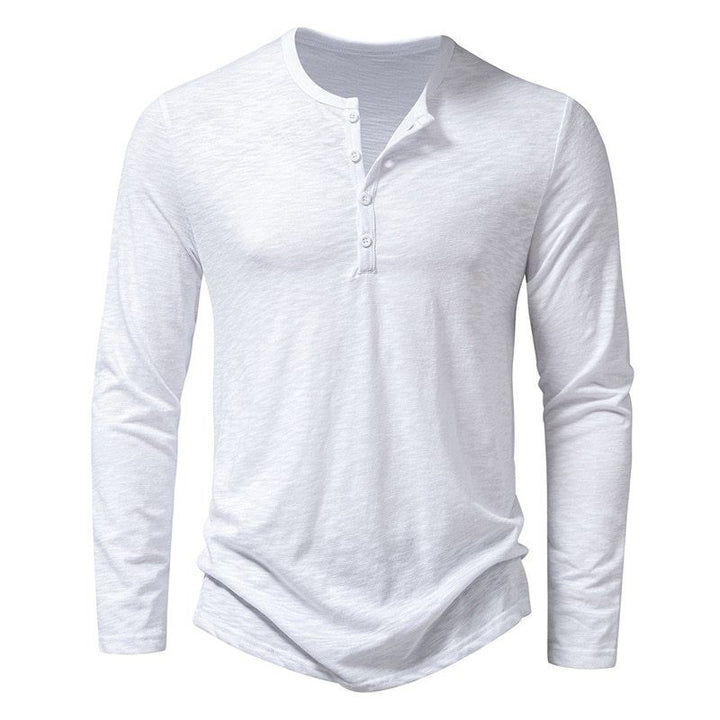 Long sleeve T-shirt for men with a fashionable Henley collar and a comfortable fit Lune London