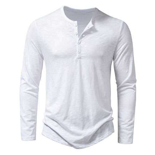 Long sleeve T-shirt for men with a fashionable Henley collar and a comfortable fit Amarae