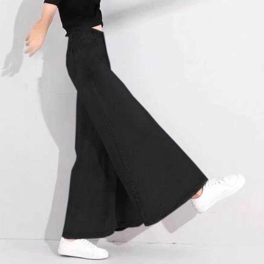 Women's High-Waisted Palazzo Jeans with Extra Wide Leg and Flowing Denim Amarae