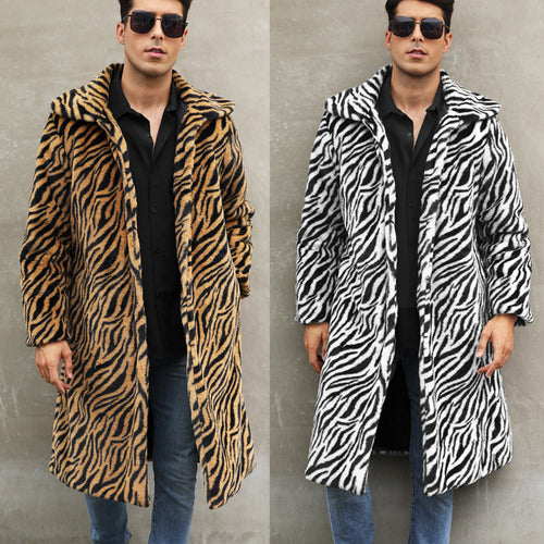 Men's tiger stripe faux fur coat Amarae