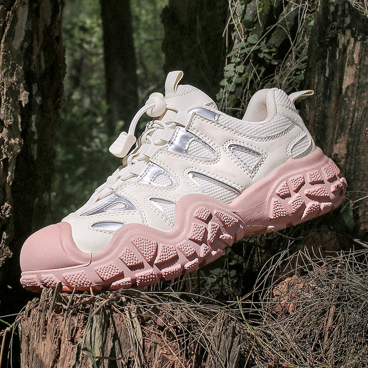 Ladies Chunky Trail Sneaker with shock-absorbing multi-zone profile sole, quick lace-up closure and reflective accents Amarae
