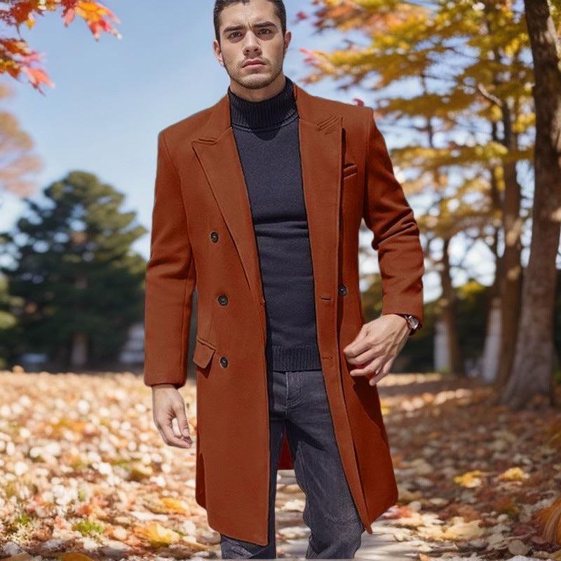 Long double-breasted coat for men in high-quality fabric Lune London