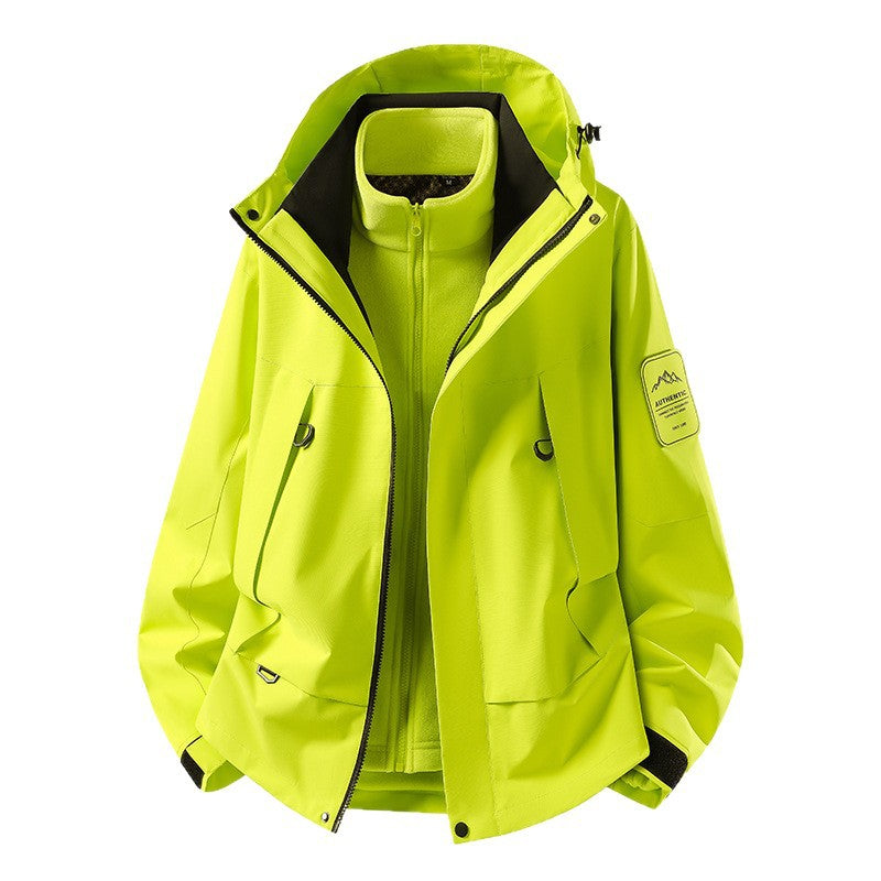 Unisex waterproof two-layer softshell rain jacket with removable fleece lining and hood Amarae