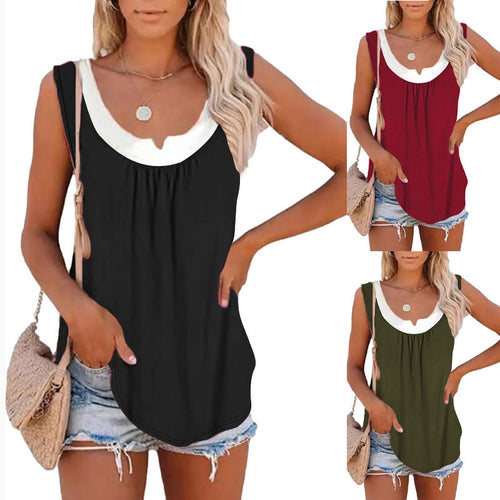 Sleeveless tank top for women with decorative V-neckline and casual fit Amarae