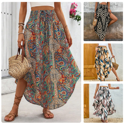 Ladies elegant maxi skirt with modern chevron pattern Amarae