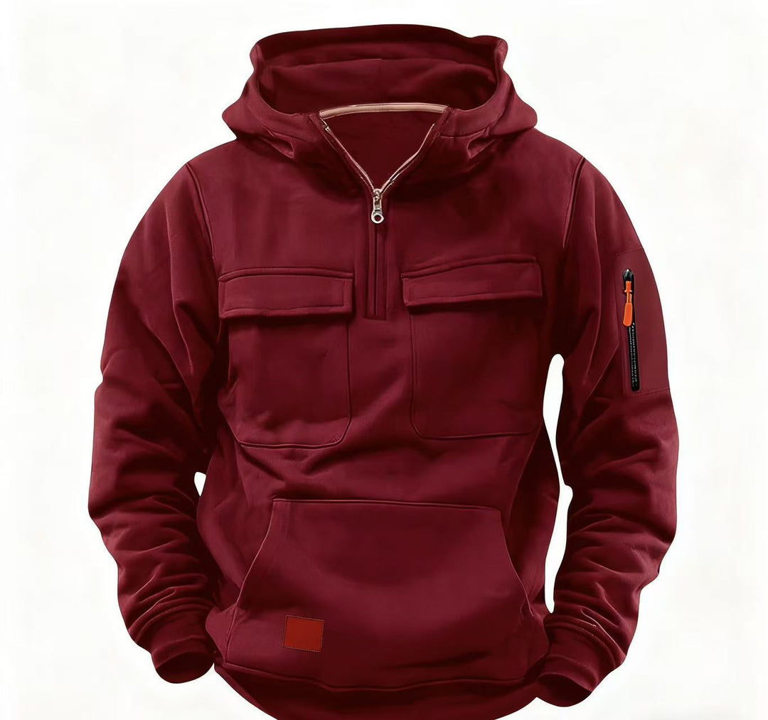Functional hooded jacket for men with zipper and practical pockets Lune London