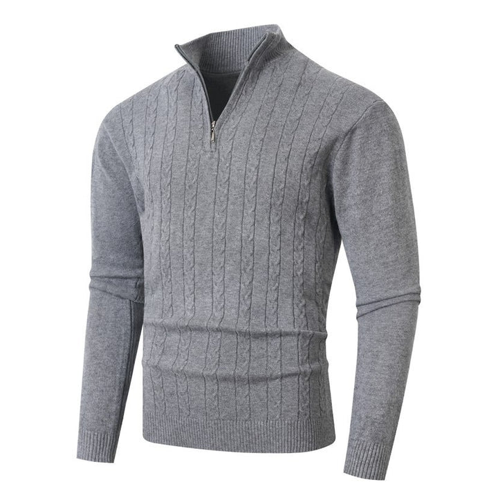 Knit sweater for men with half-zip and structured design Lune London