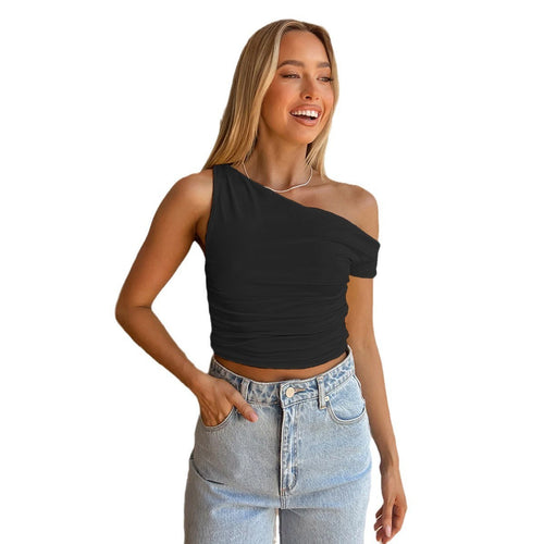 Women Refined Asymmetrical Top with Gathering Amarae