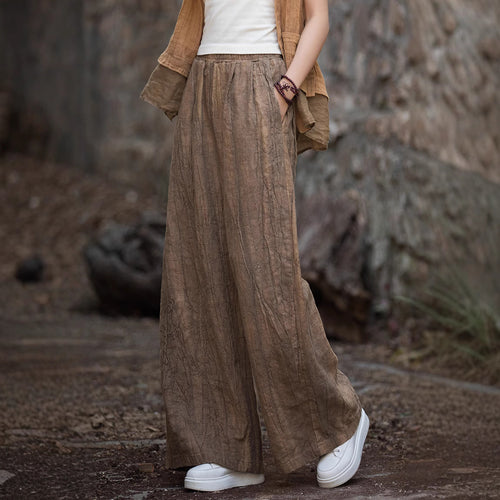 Loose linen pants for ladies with an elegant texture Amarae