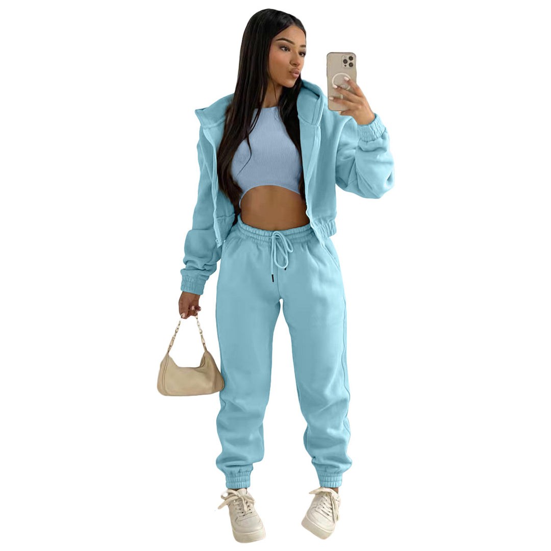 Ladies elegant sports set with a casual hoodie and elastic belt elements Lune London