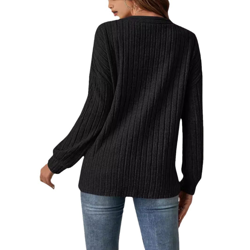 Women casual knitted cardigan with ribbed texture Lune London