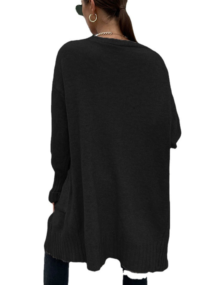 Knitted jacket for women with deep pockets and relaxed oversized fit Lune London
