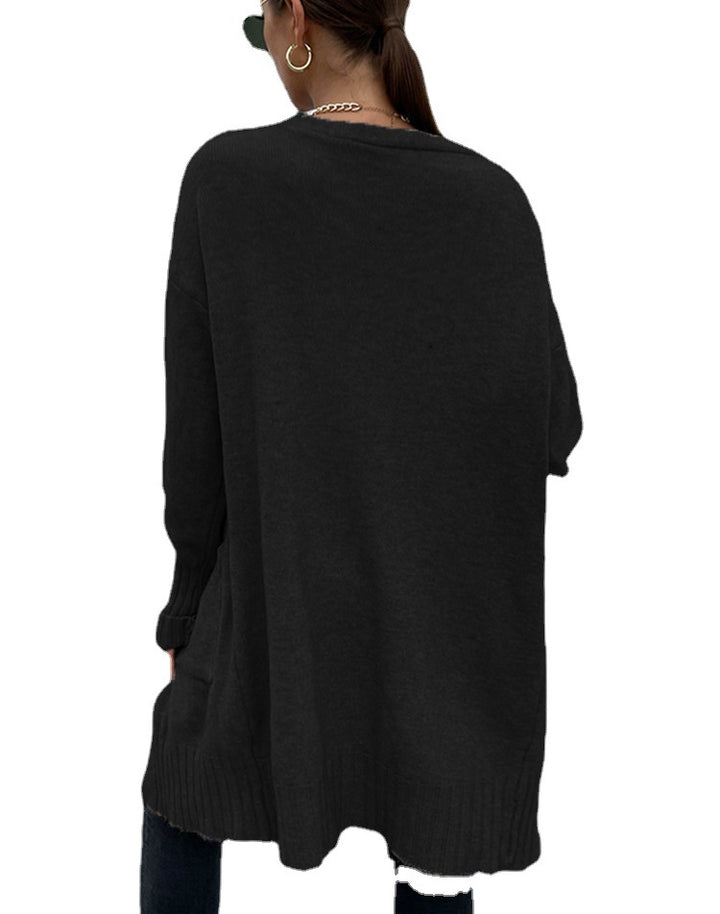 Cardigan en maille épaisse pour femmes avec de grandes poches et design décontracté Chic & Stil