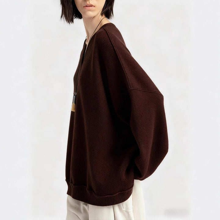 Pull en maille surdimensionné pour femme avec décolleté en V Chic & Stil