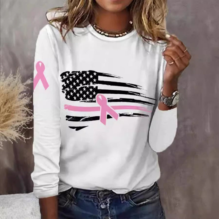 Women's casual T-shirt with creative flag and bow design Lune London