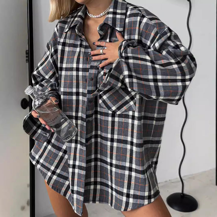 Amarae women's plaid overshirt