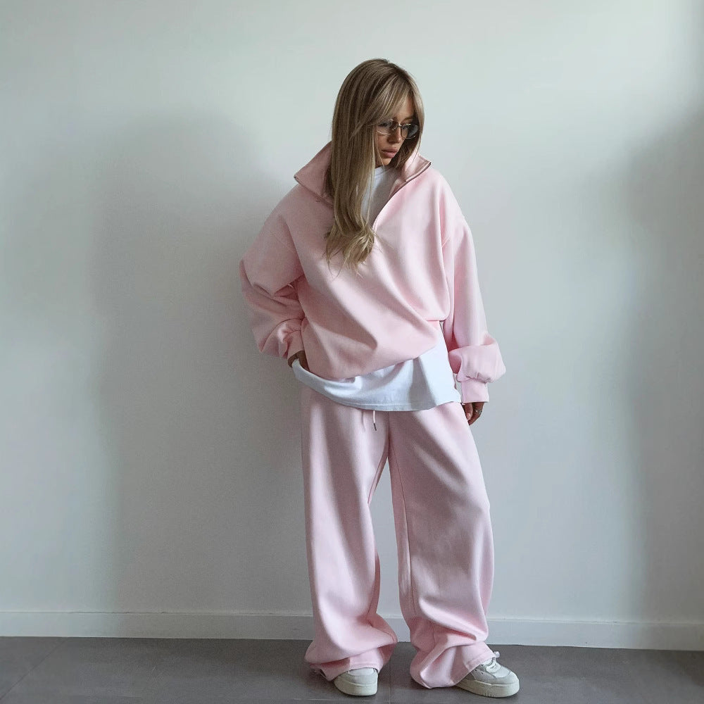Ladies soft sweatshirt with high collar and relaxed fit Lune London