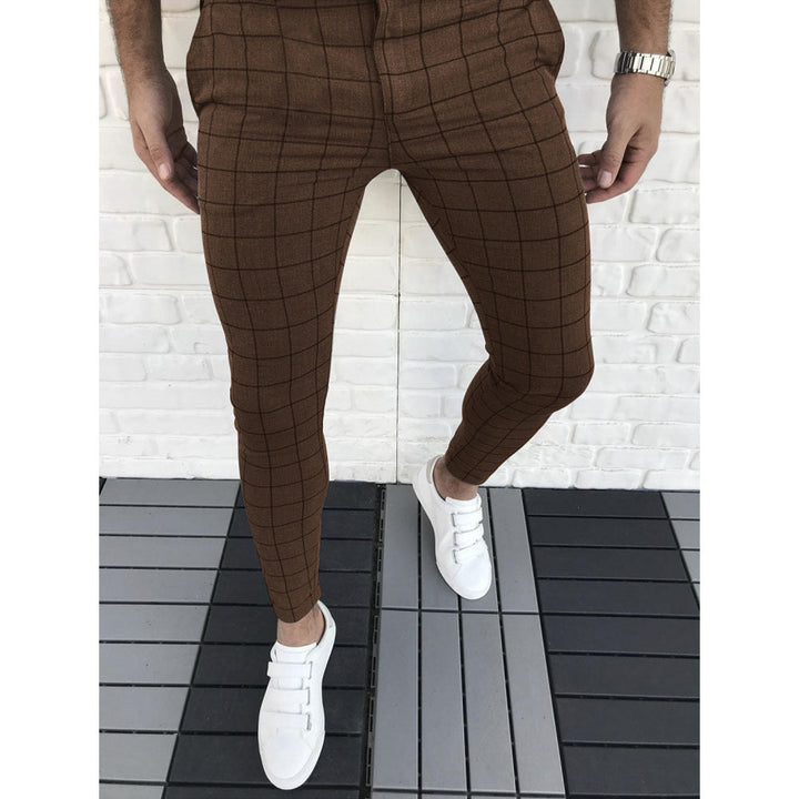 Men's Checkered Suit Pants In Slim Fit Style Lune London