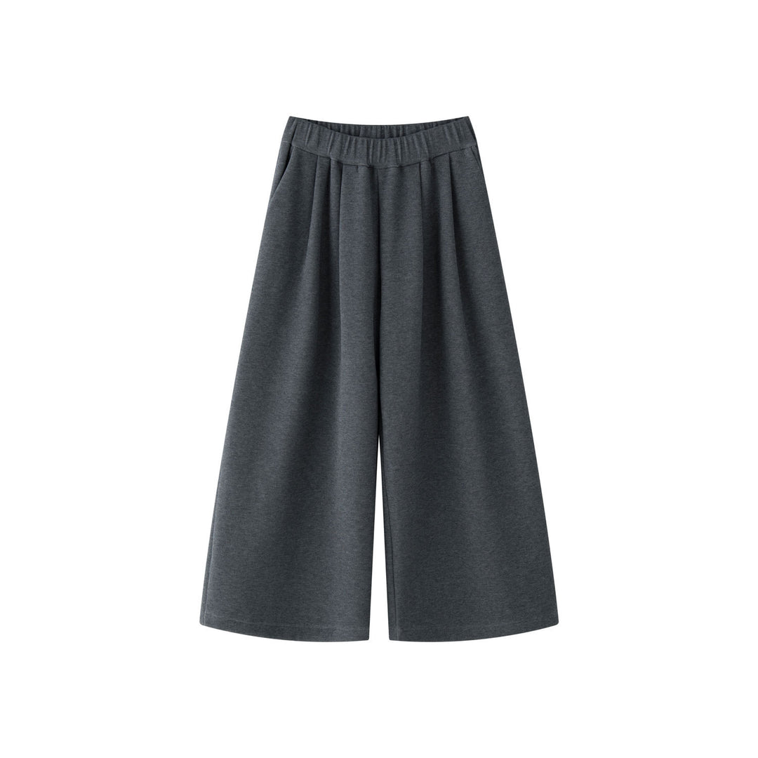 Women's High-Waisted Relaxed Palazzo Trousers with Pleats and Elastic Comfort Waist Amarae