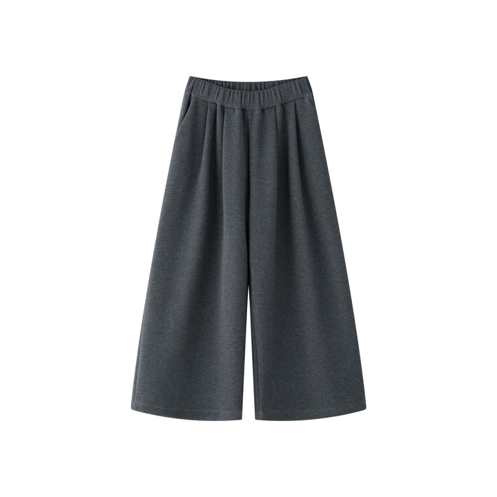 Women's High-Waisted Relaxed Palazzo Trousers with Pleats and Elastic Comfort Waist Amarae