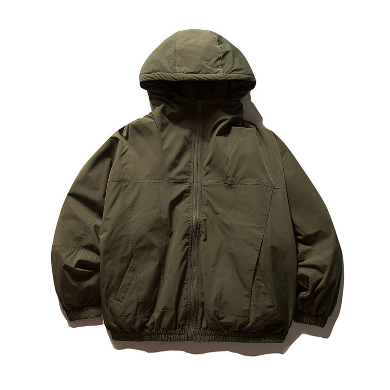 Men's lightweight wind and water-repellent hoodie jacket in boxy oversized cut with elastic cuffs Amarae