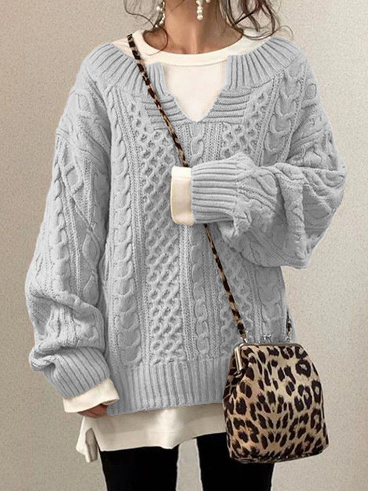 Knit sweater for women with structured pattern Lune London