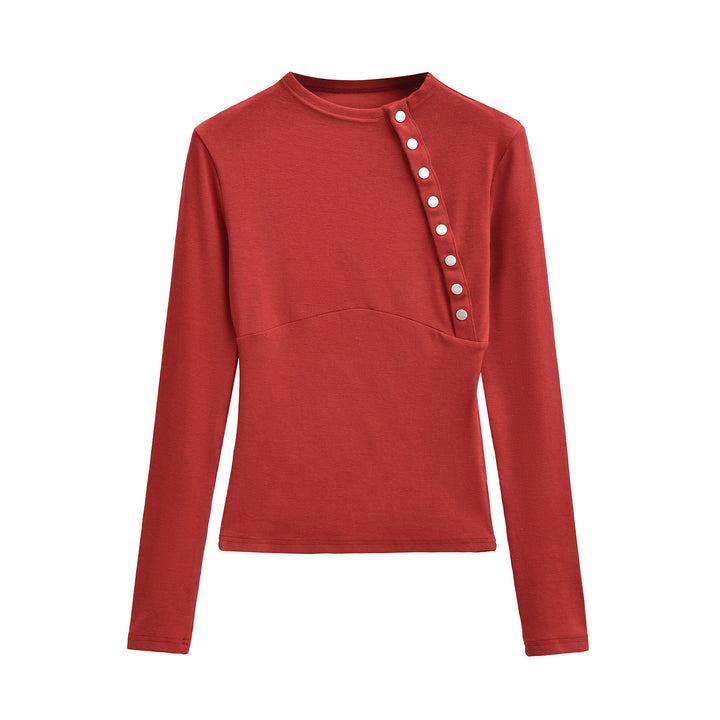 Women Fitted Long Sleeve with Asymmetrical Snap Placket Amarae