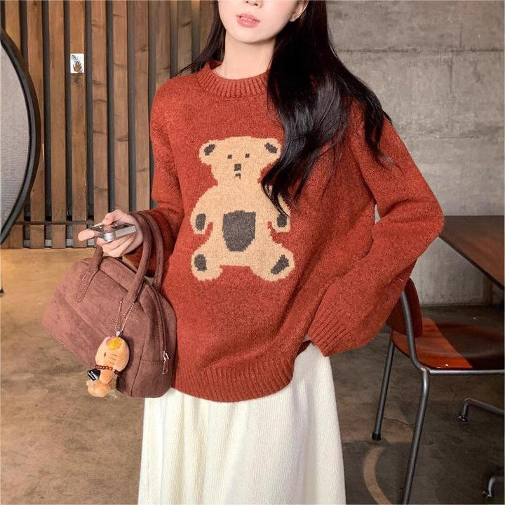 Pull en tricot pour femmes avec motif d'ours Chic & Stil