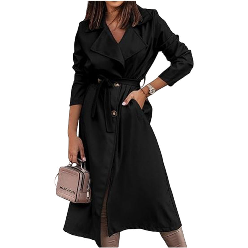 Ladies elegant trench coat with belt and feminine silhouette Heidi-Model